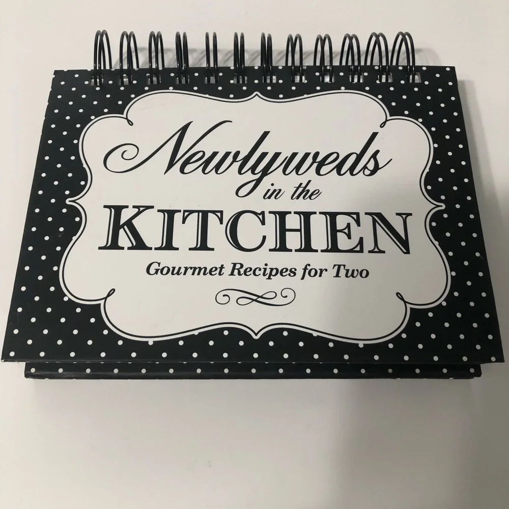Newlyweds in the kitchen recipe ring binder wedding shower gift recipe cards